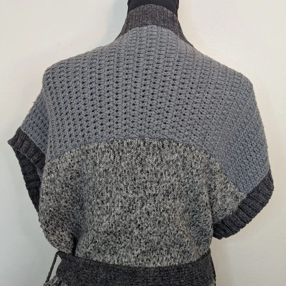 Theory Dena Gray Minimalist Quiet Luxury Cozycore Knit Cardigan Alpaca Sweater L